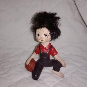 Mid Century Modern Inarco Teenager With Volleyball Ceramic Figurine 1960s